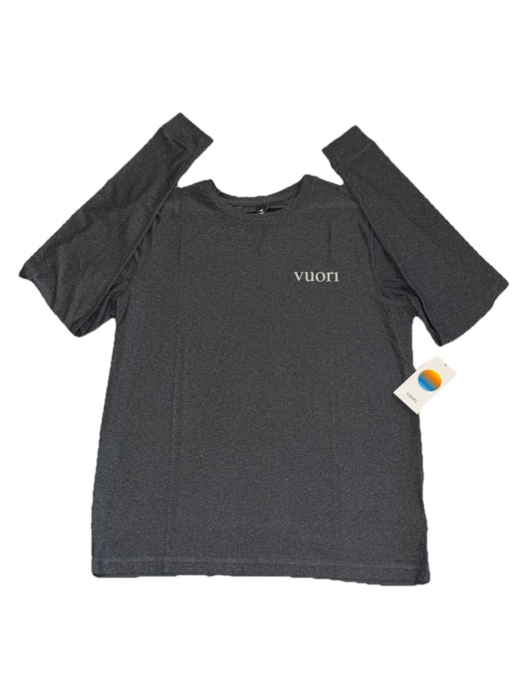 VUORI ULUWATU UPF LONG SLEEVE CHARCOAL HEATHER SIZE MEDIUM